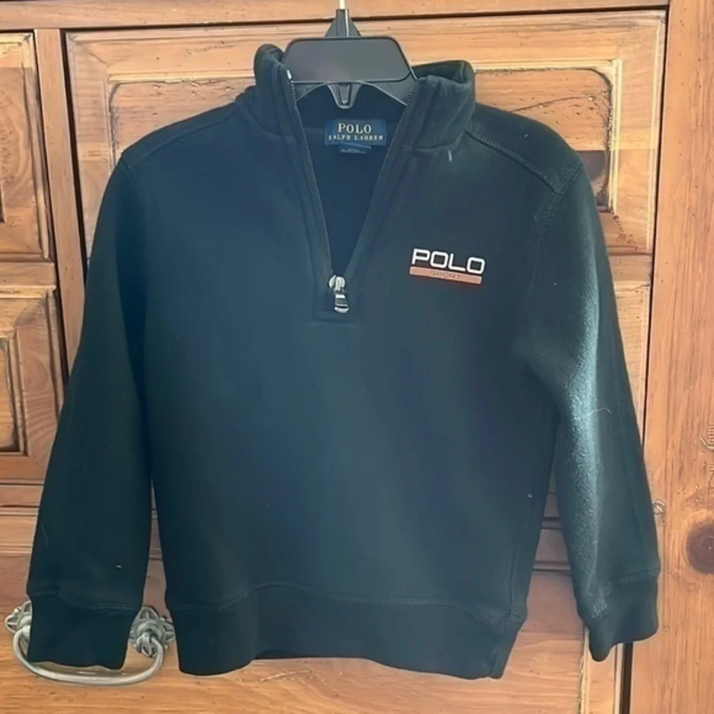 Polo Ralph Lauren Sport Boy’s black quarter zip sweatshirt size 4/4T EUC